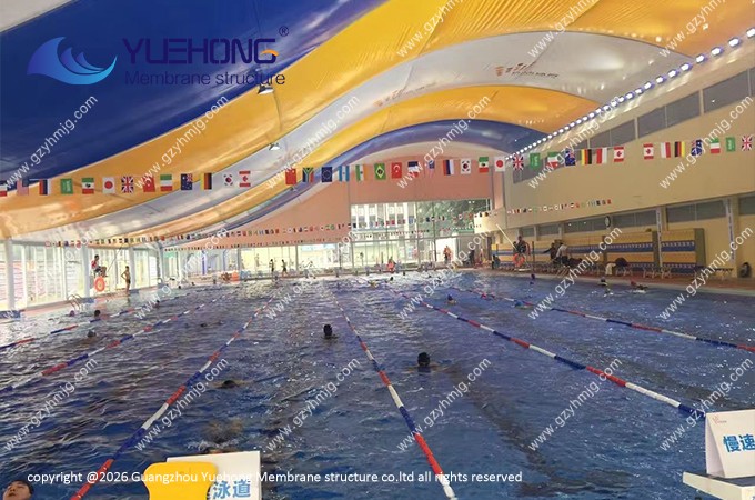 Cobertura em Estrutura Têxtil para Piscina Coberta em Guangzhou
