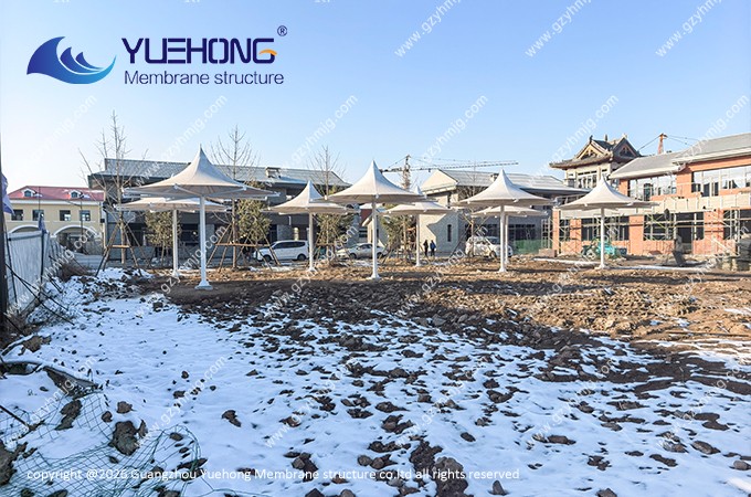 Estrutura Têxtil para Paisagismo em uma ?rea Cênica em Shanxi