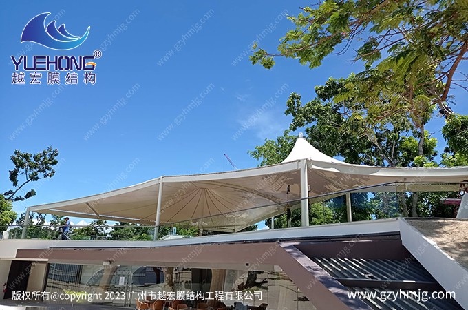 菲律宾室表咖啡厅膜结构顶棚案例